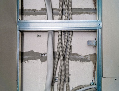 Монтаж электропроводки в гипсокартоне